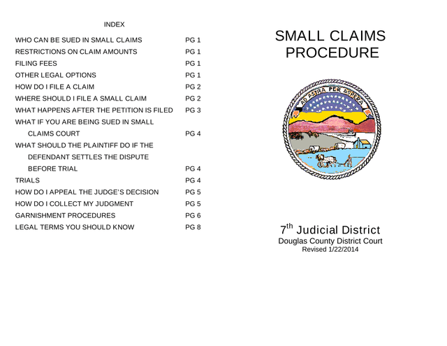Small Claims Procedure screenshot