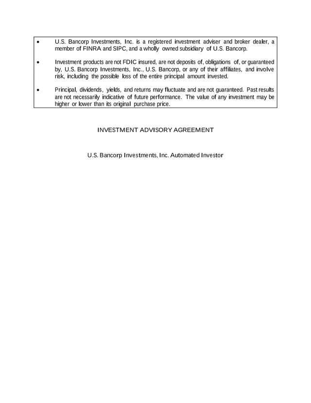 Investment Advisory Agreement screenshot