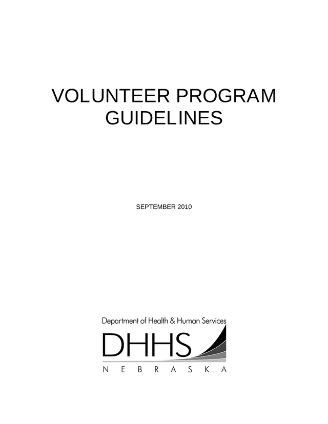 VOLUNTEER PROGRAM GUIDELINES screenshot