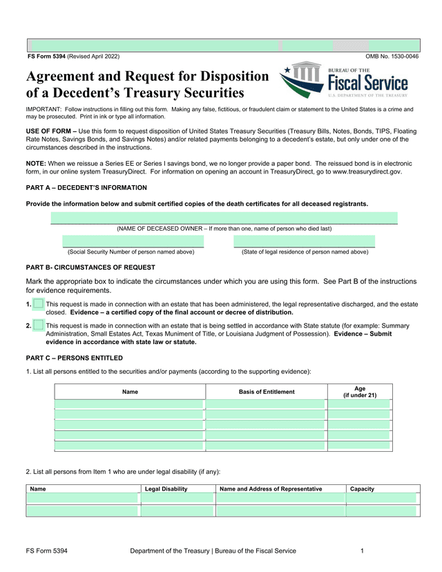 FS Form 5394 screenshot