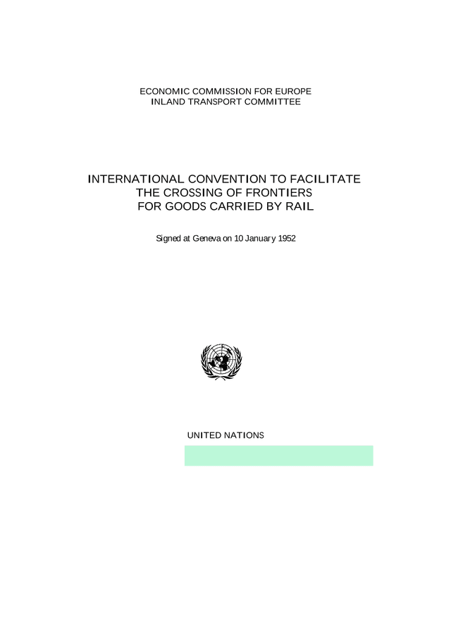 International Convention To Facilitate The Crossing Of Frontiers For Goods Carried By Rail screenshot