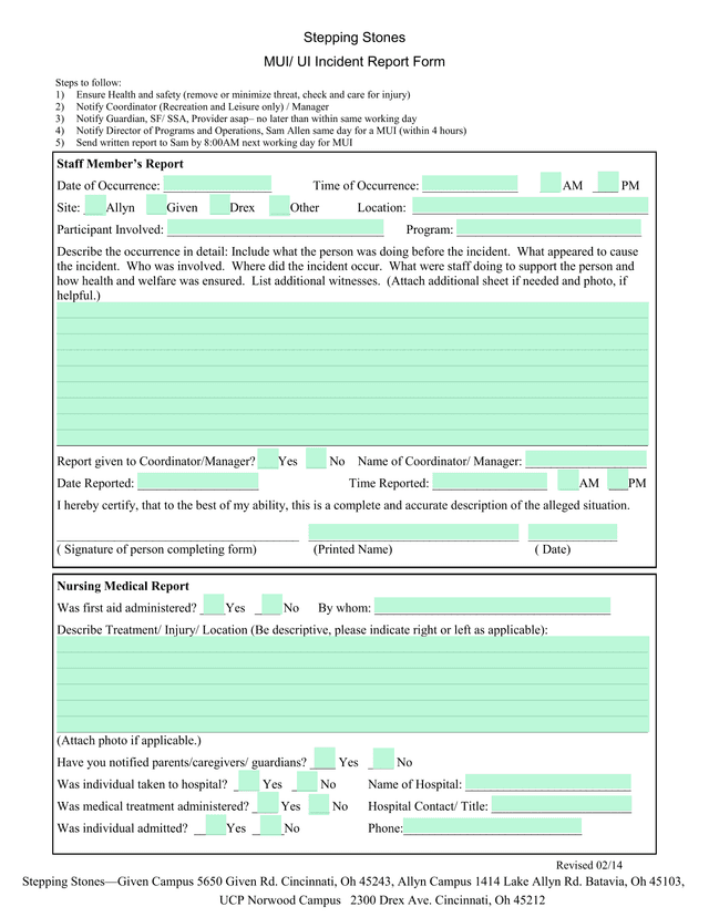 MUI UI Incident Report Form screenshot