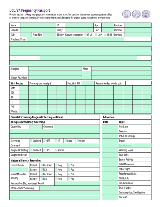 DoDVA Pregnancy Passport screenshot