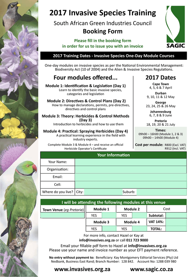 2017 Training Dates   Invasive Species One Day Module Courses screenshot