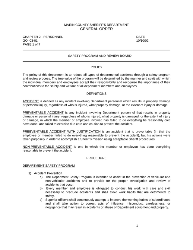 SAFETY PROGRAM AND REVIEW BOARD screenshot