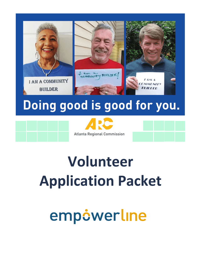 Volunteer Application Packet screenshot