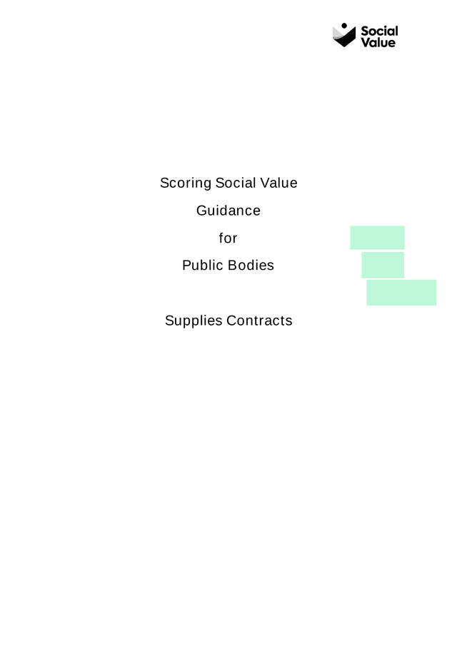 Scoring Social Value Guidance For Public Bodies screenshot