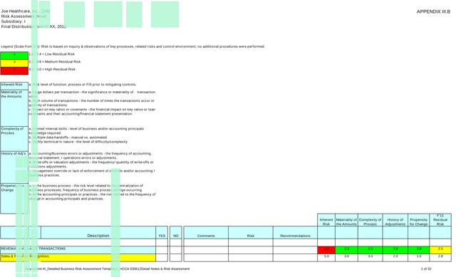 Risk Assessment Detail screenshot