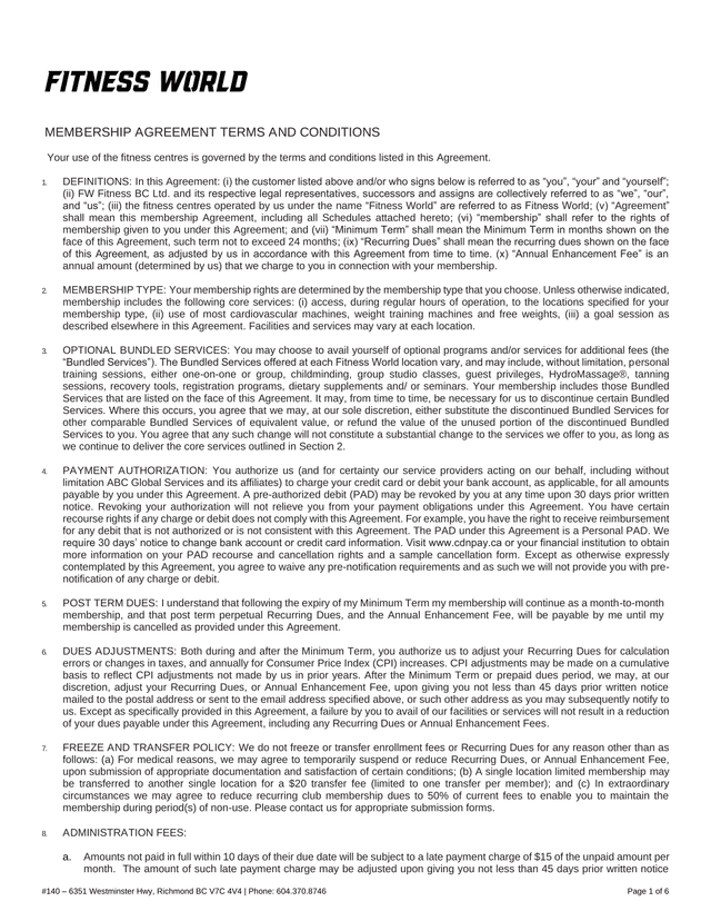Membership Agreement Terms And Conditions screenshot