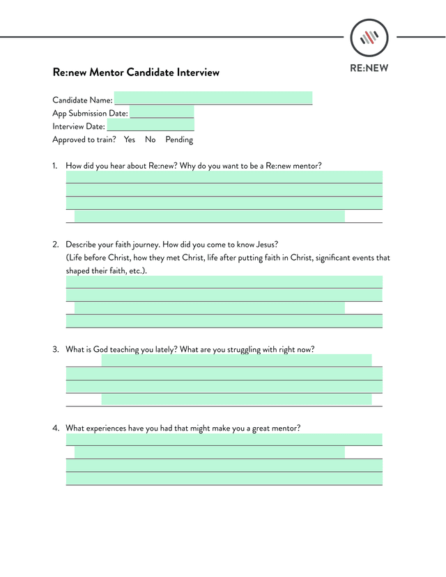 ReNew Mentor Candidate Interview screenshot