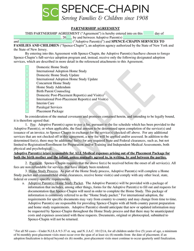Partnership Agreement screenshot