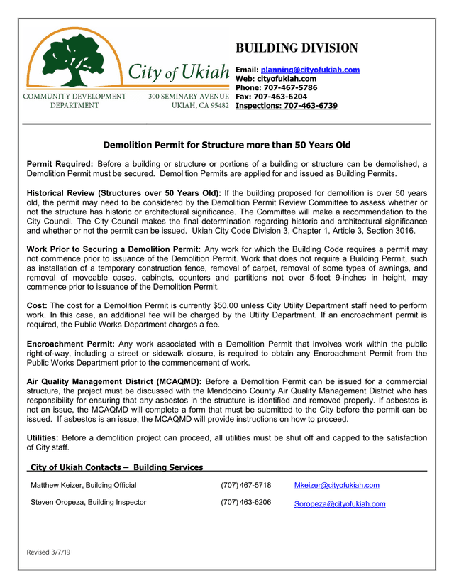 Demolition Permit For Structure More Than 50 Years Old screenshot