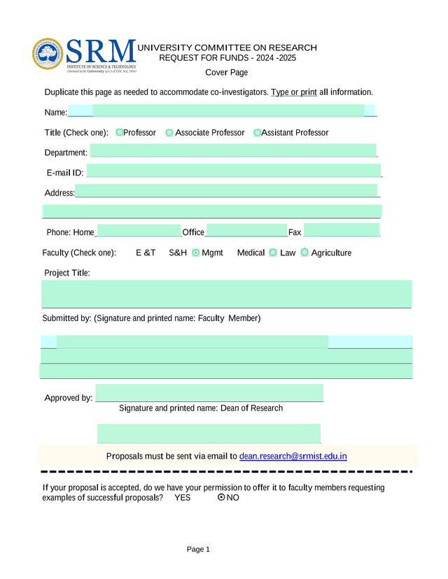 UNIVERSITY COMMITTEE ON RESEARCH REQUEST FOR FUNDS   2024 2025 screenshot