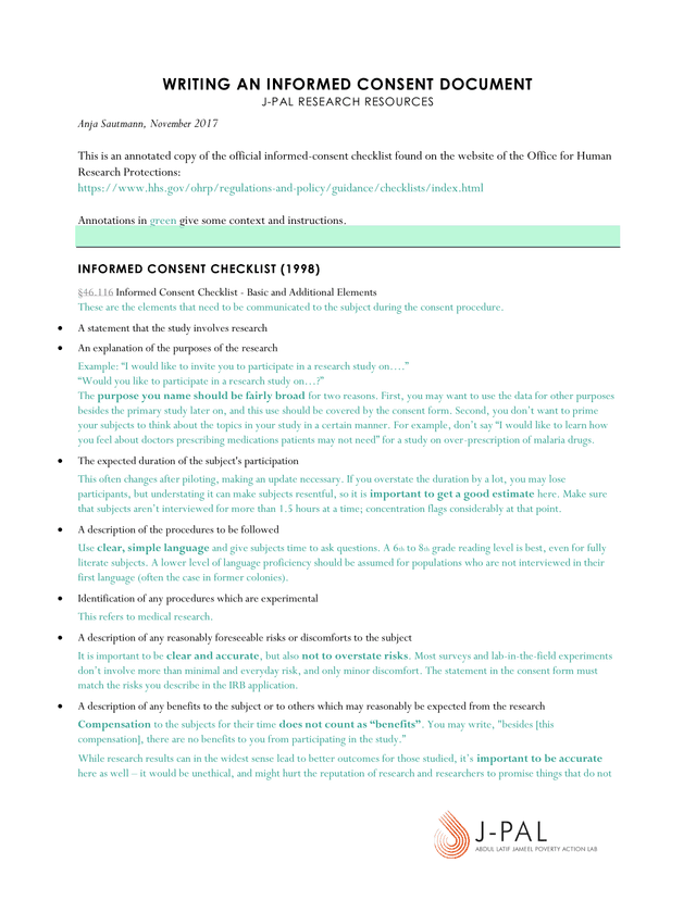 Writing An Informed Consent Document screenshot