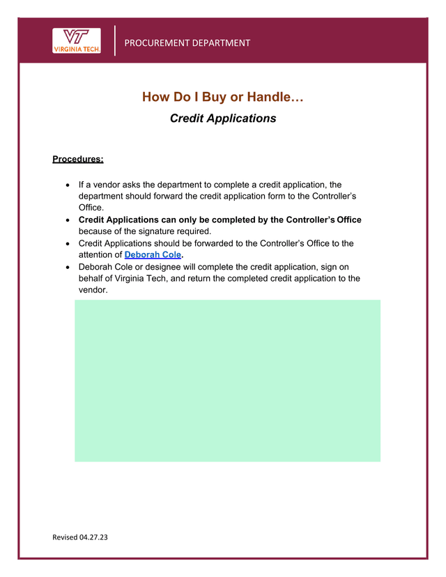 How Do I Buy Or Handle Credit Applications screenshot