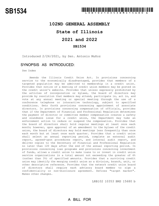 102ND GENERAL ASSEMBLY   SB1534 screenshot