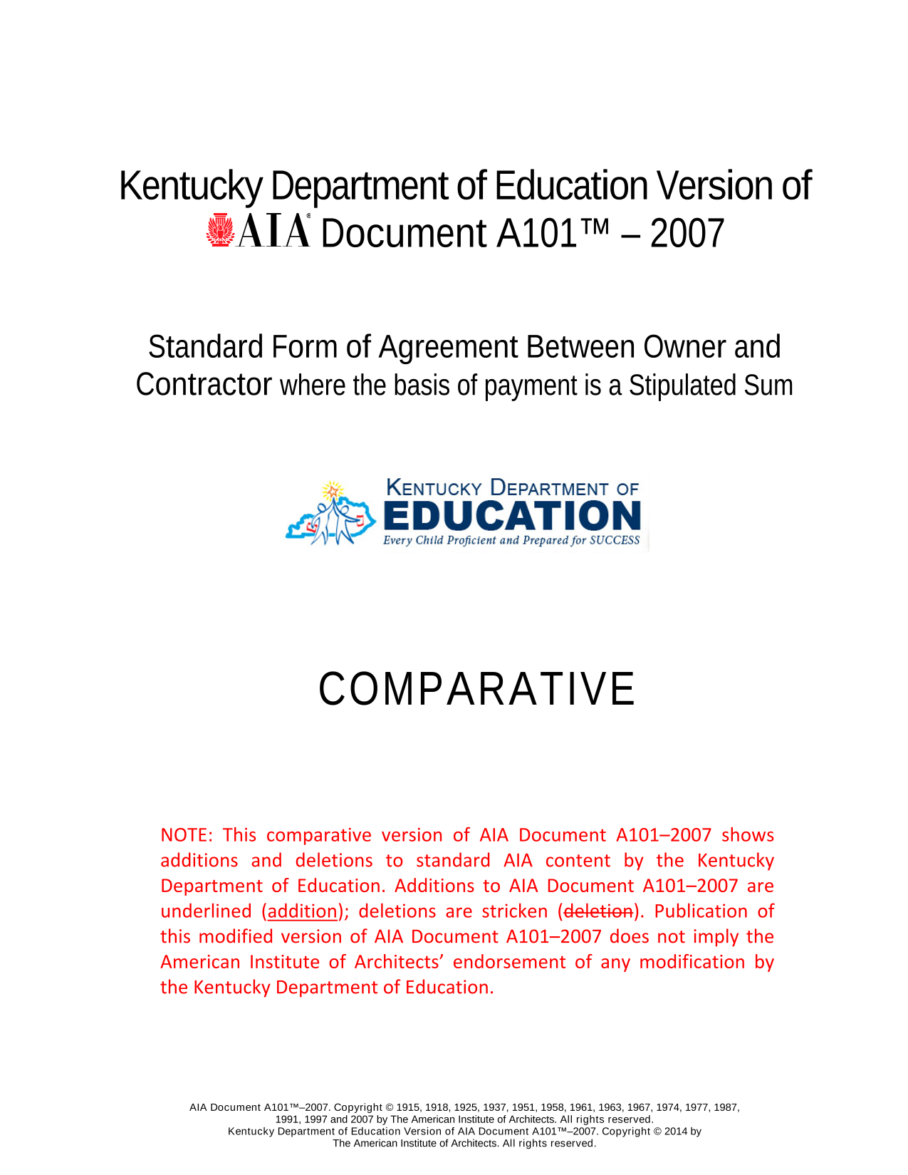 AIA Document A1012007 screenshot