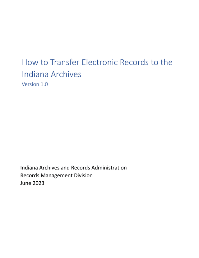 How To Transfer Electronic Records To The Indiana Archives screenshot