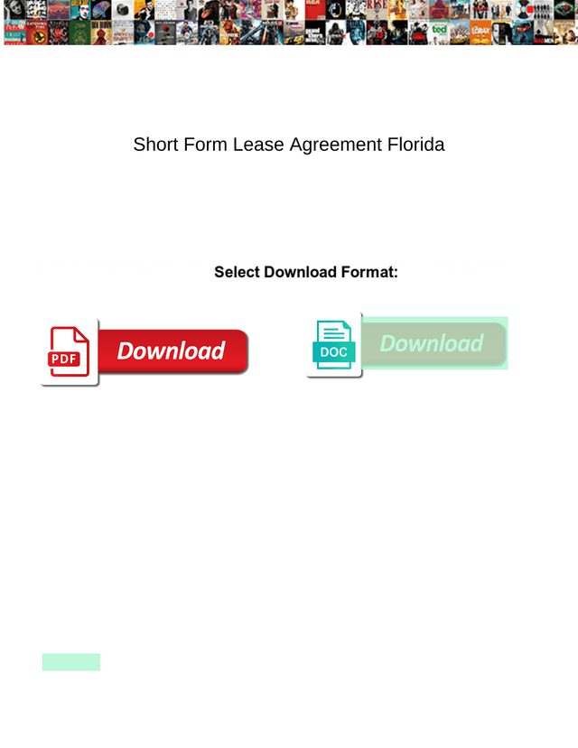 Short Form Lease Agreement Florida screenshot
