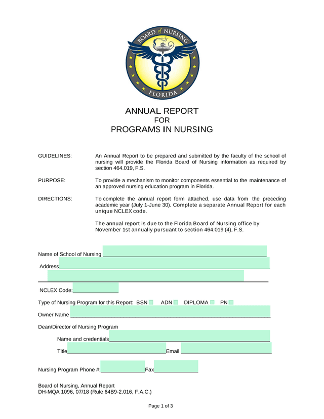 Board Of Nursing Annual Report screenshot