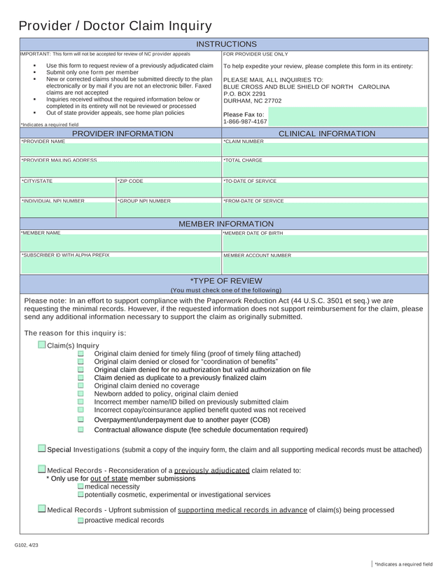Provider  Doctor Claim Inquiry screenshot