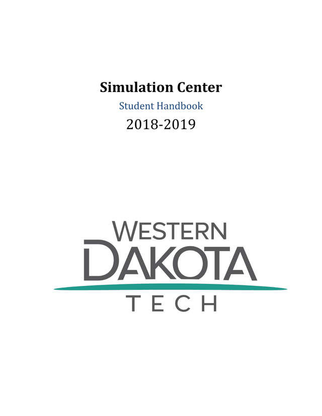 Simulation Center Student Handbook 2018 2019 screenshot
