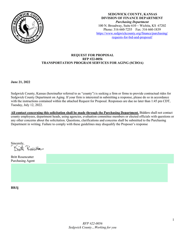 RFP 22 0056 Transportation Program Services For Aging (SCDOA) screenshot