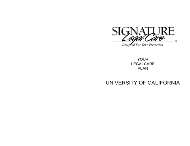 Your LegalCare Plan University Of California Legal Expense Insurance Plan screenshot