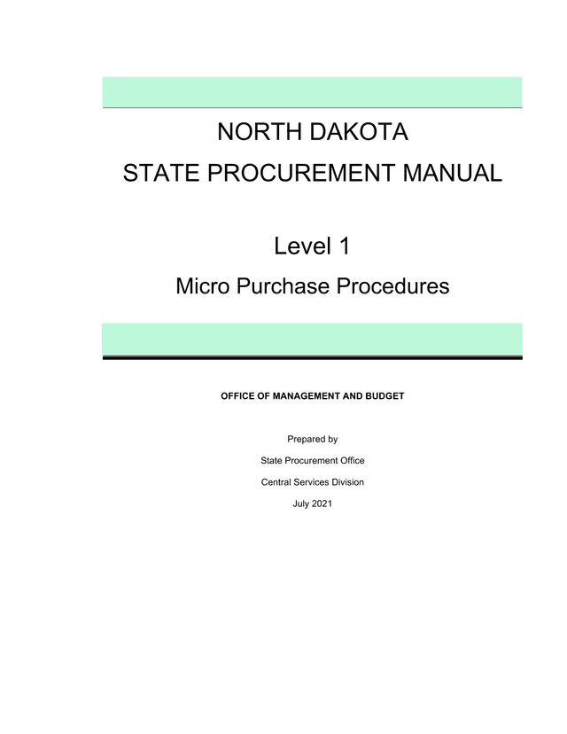 North Dakota State Procurement Manual screenshot