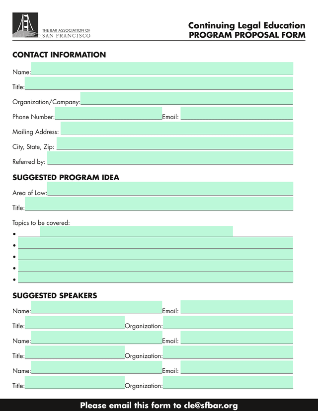 Continuing Legal Education Program Proposal Form screenshot