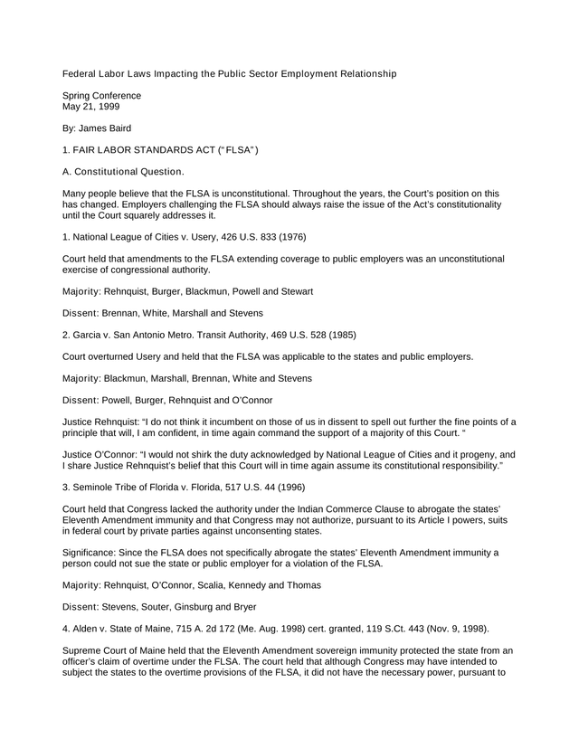 Federal Labor Laws Impacting The Public Sector Employment Relationship screenshot