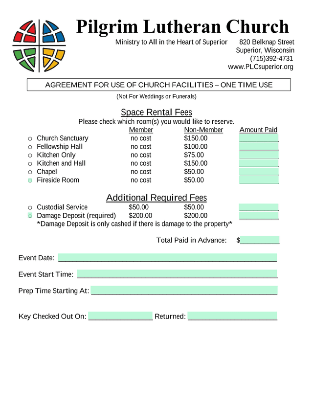 Space Rental Fees screenshot
