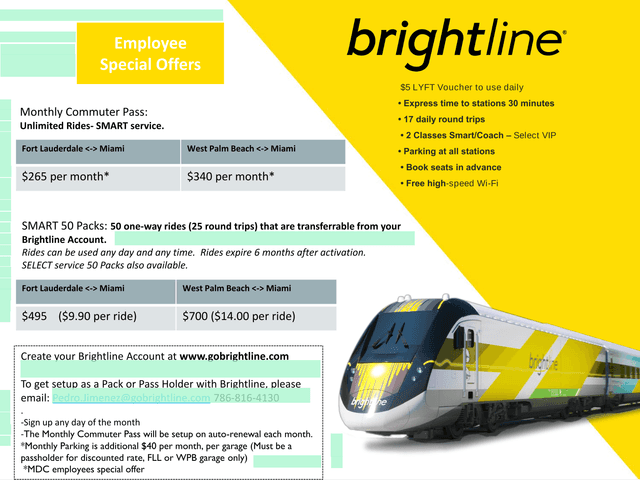 Brightline Employee Special Offers screenshot