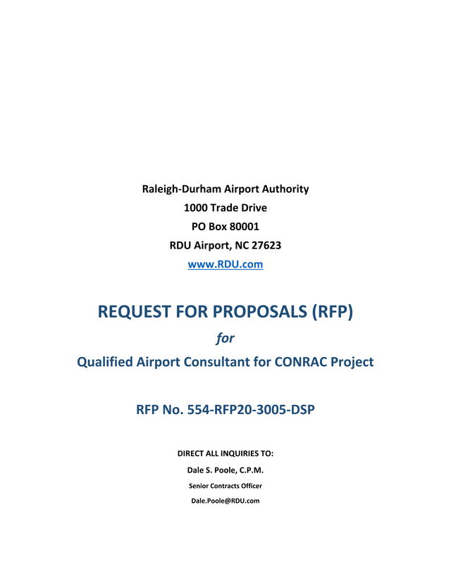 Request For Proposals (RFP) For Qualified Airport Consultant For CONRAC Project screenshot