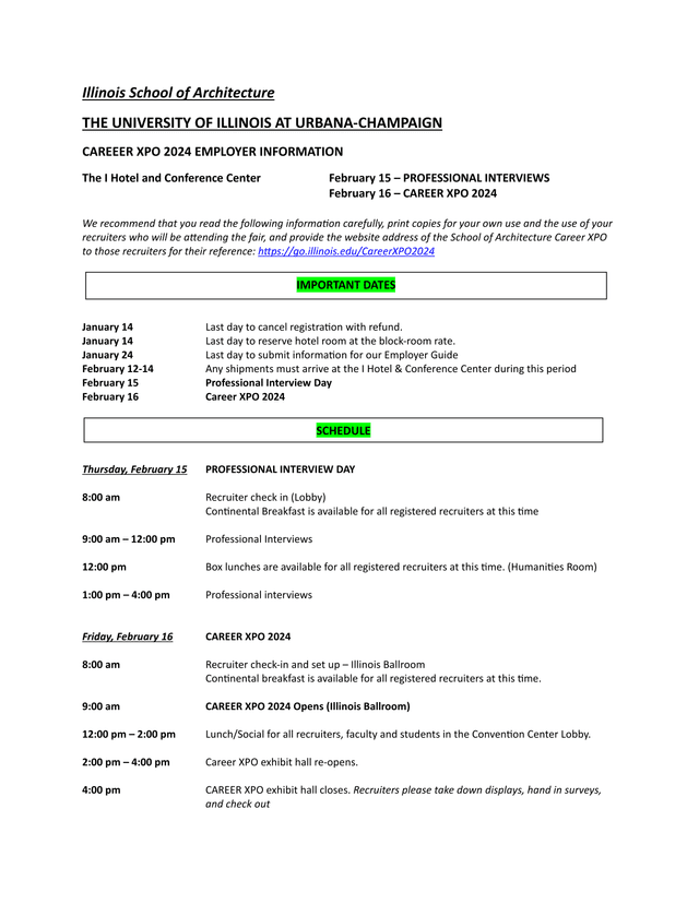 CAREEER XPO 2024 EMPLOYER INFORMATION screenshot