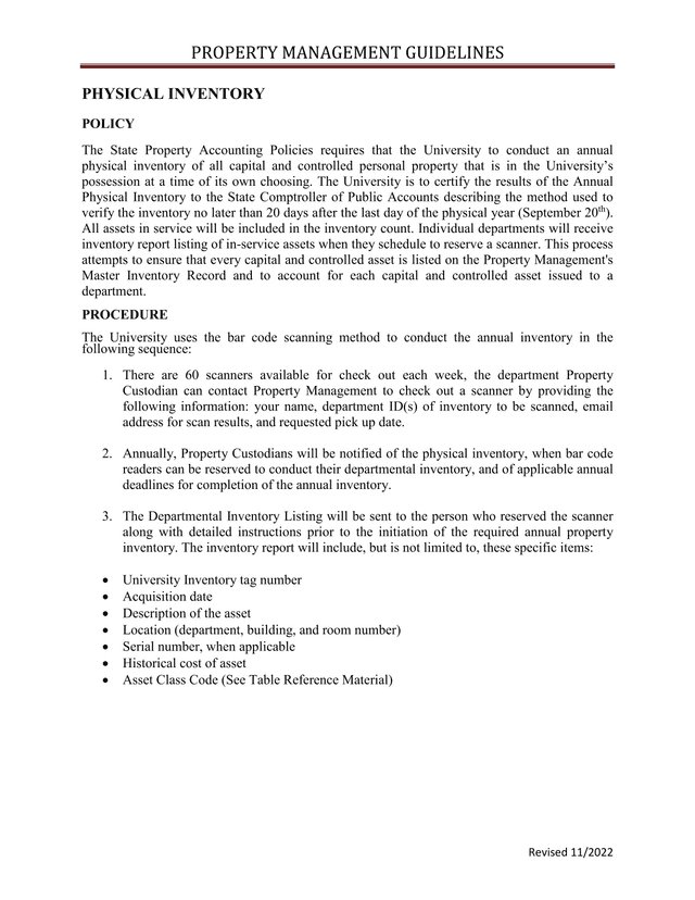 Property Management Guidelines screenshot