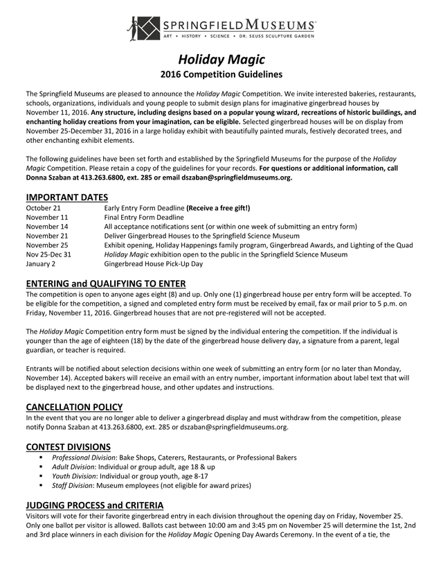 Holiday Magic 2016 Competition Guidelines screenshot