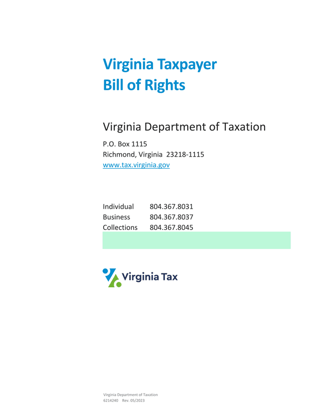 Virginia Taxpayer Bill Of Rights screenshot