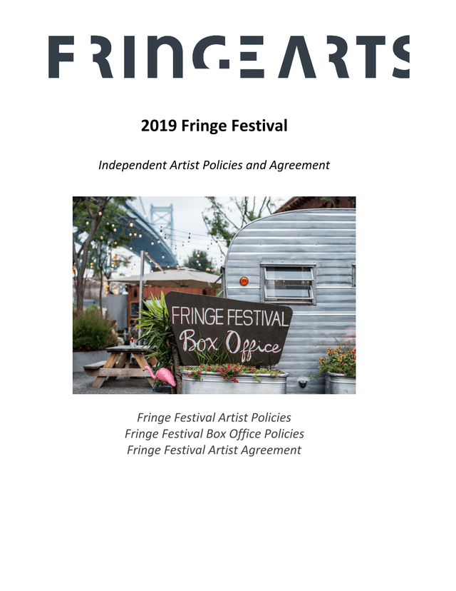 2019 Fringe Festival Independent Artist Policies And Agreement screenshot