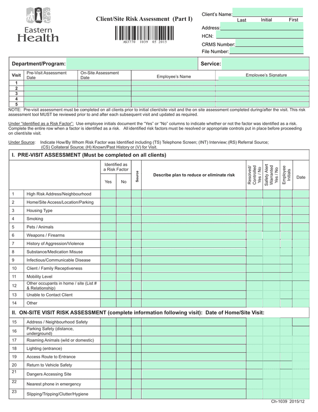 ClientSite Risk Assessment (Part I) screenshot