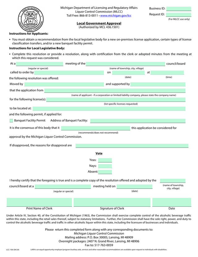 Local Government Approval For Liquor License screenshot