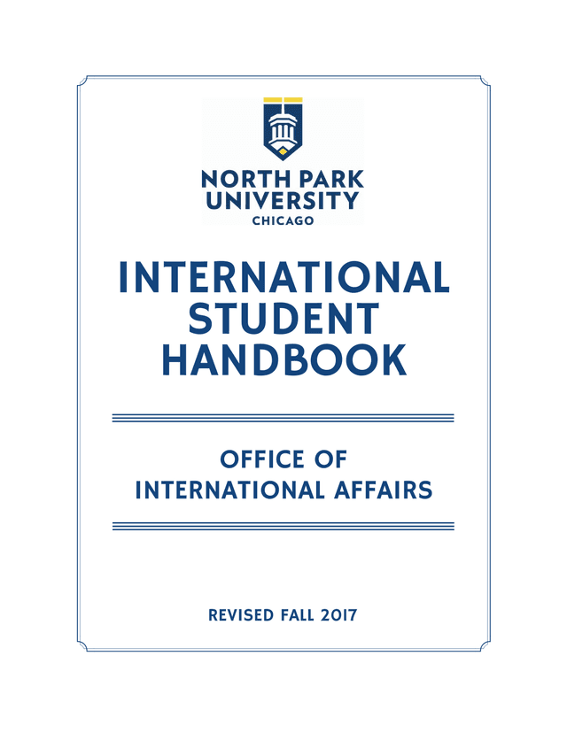 International Student Handbook screenshot