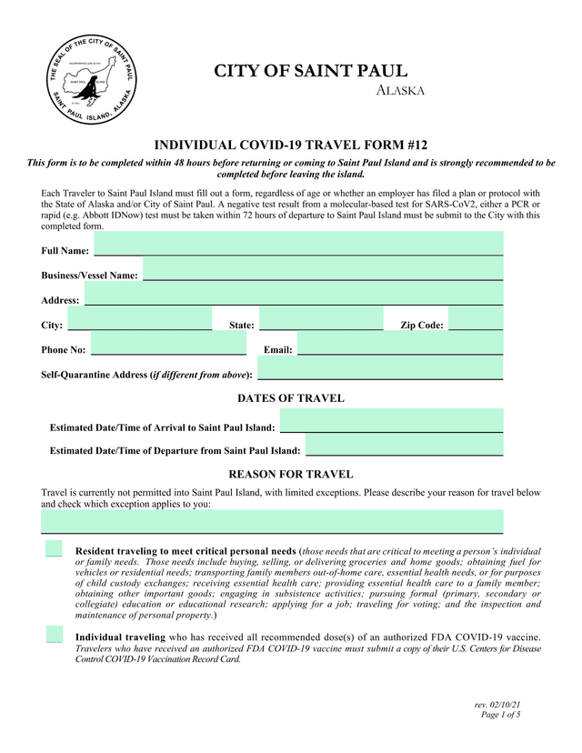 INDIVIDUAL COVID 19 TRAVEL FORM 12 screenshot