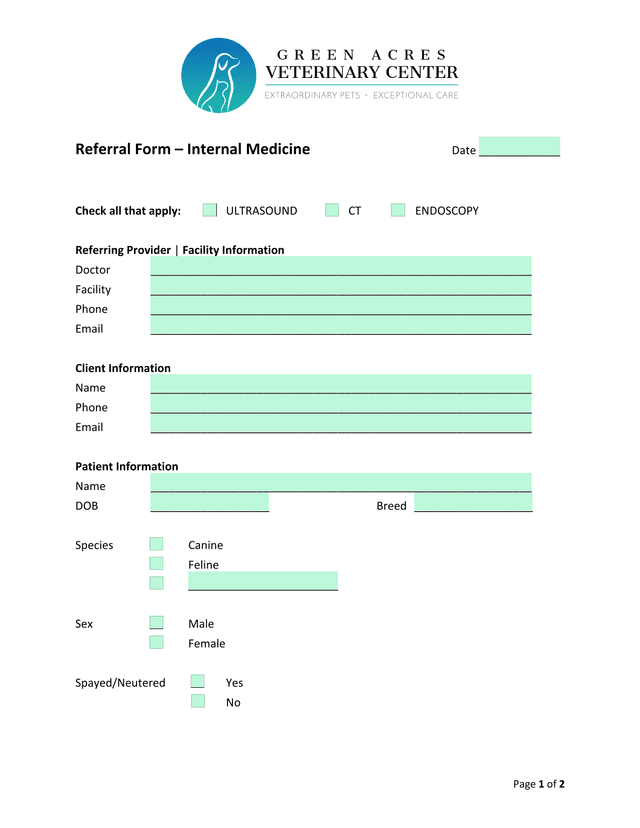 Referral Form  Internal Medicine screenshot