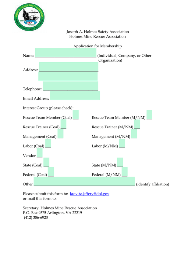 Application For Membership screenshot