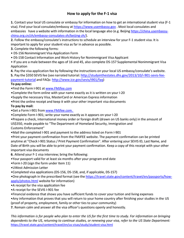 How To Apply For The F 1 Visa screenshot