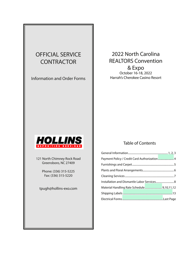 2022 North Carolina REALTORS Convention  Expo Service Forms screenshot