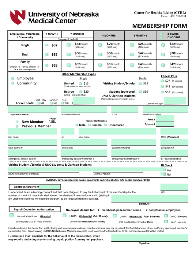 MEMBERSHIP FORM screenshot