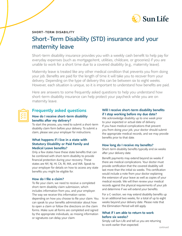 Short Term Disability Insurance For Maternity Leave screenshot