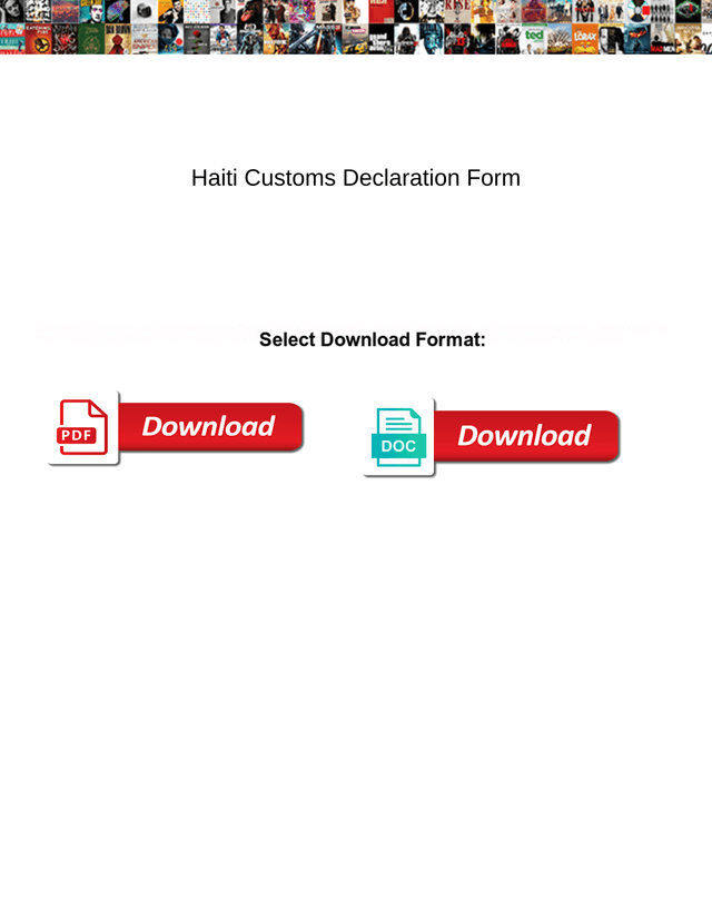 Haiti Customs Declaration Form screenshot
